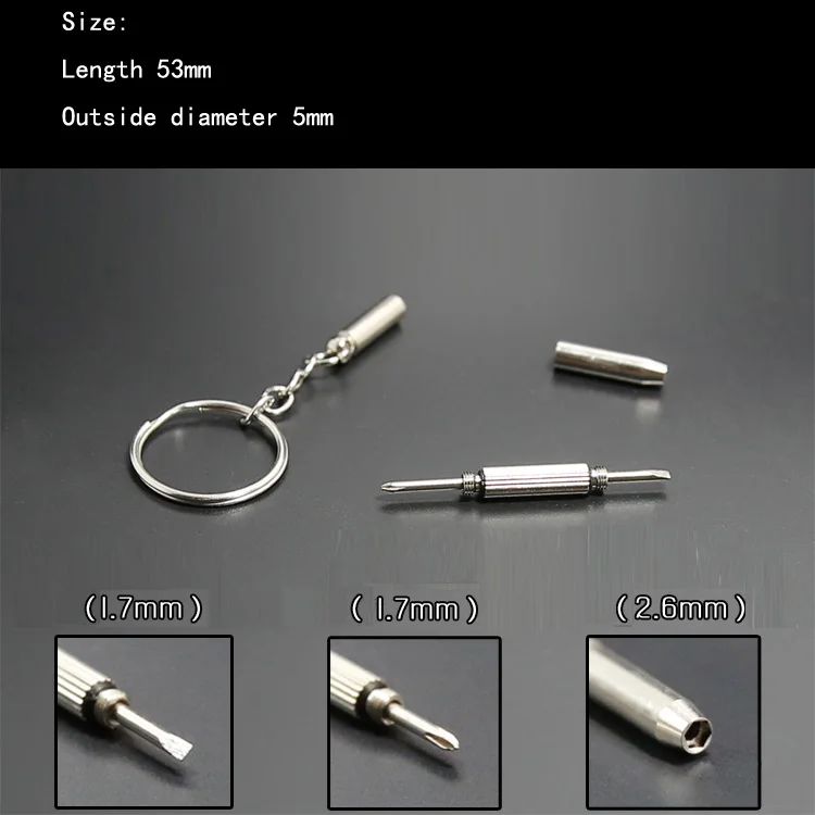 Новая мини-отвертка комбинированный инструмент портативный металлический брелок мужской серебряный Универсальный Карманный Многофункциональный брелок модный брелок