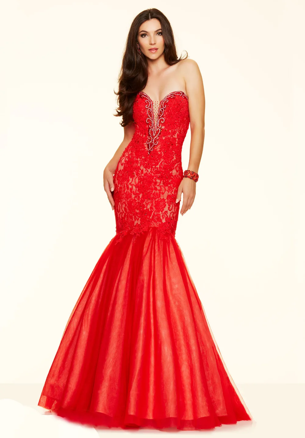 

Elegant Red Mermaid Gown Vestido De Madrinha Vestido Vermelho Sereia Crystal Abendkleider 2016 Lange