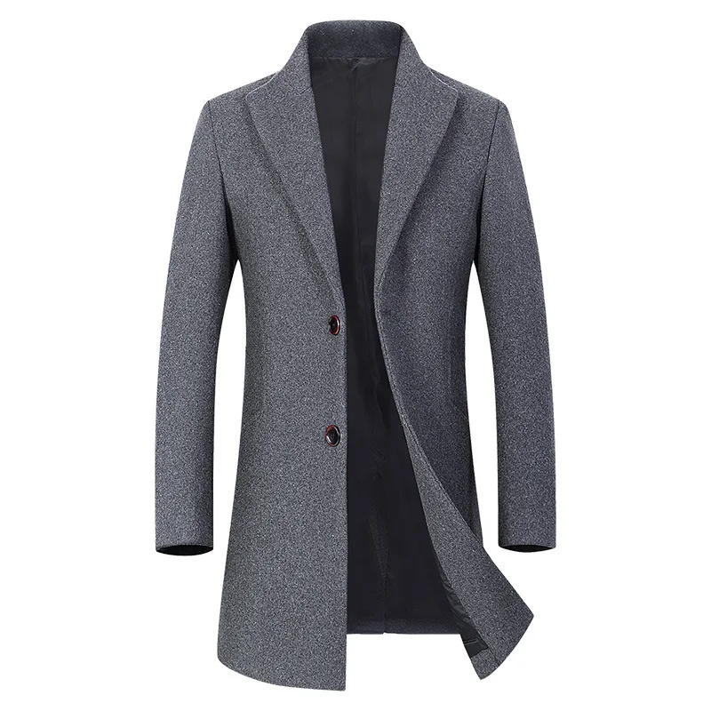 

2018 Hot Sale Men Warm Trench coats Overcoat Mens Winter 40% Wool Silm fit Long Coat Business Style Casaco Masculino