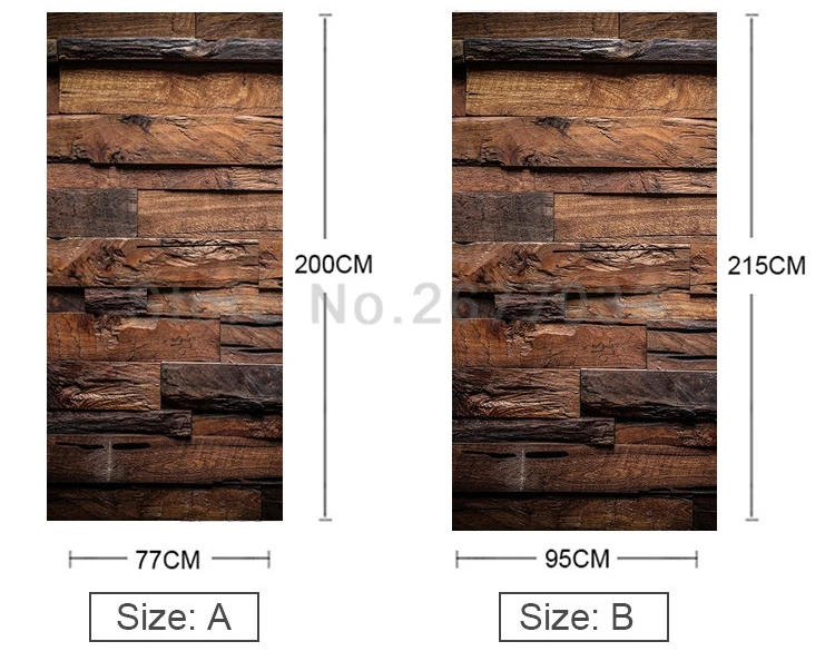 2 шт./компл. ПВХ самоклеящаяся 3D сменная дверь стикер Фотофон в ретро стиле с изображением деревянного узор обои гостиная двери Декор наклейки DIY настенные Стикеры