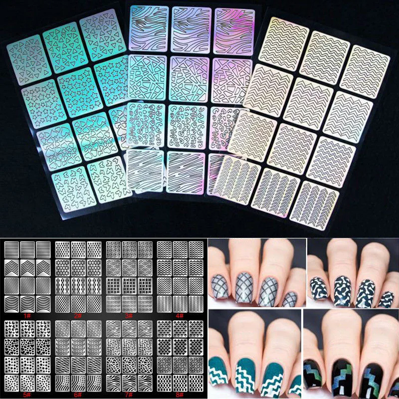 Штамп для дизайна ногтей фотошаблон набор инструментов дизайна|nail stencil kits|nail art