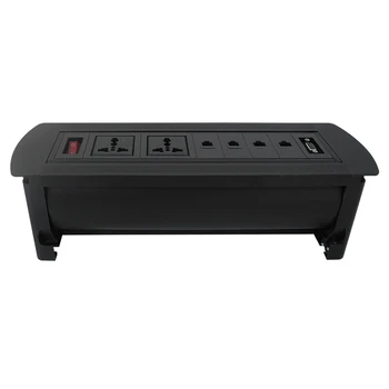 Socket with switch 2 Universal Power, 4 LAN and 1 VGA Desktop socket for conference room/office/other Socket with switch 2 Universal Power, 4 LAN and 1 VGA Desktop socket for conference room/office/other