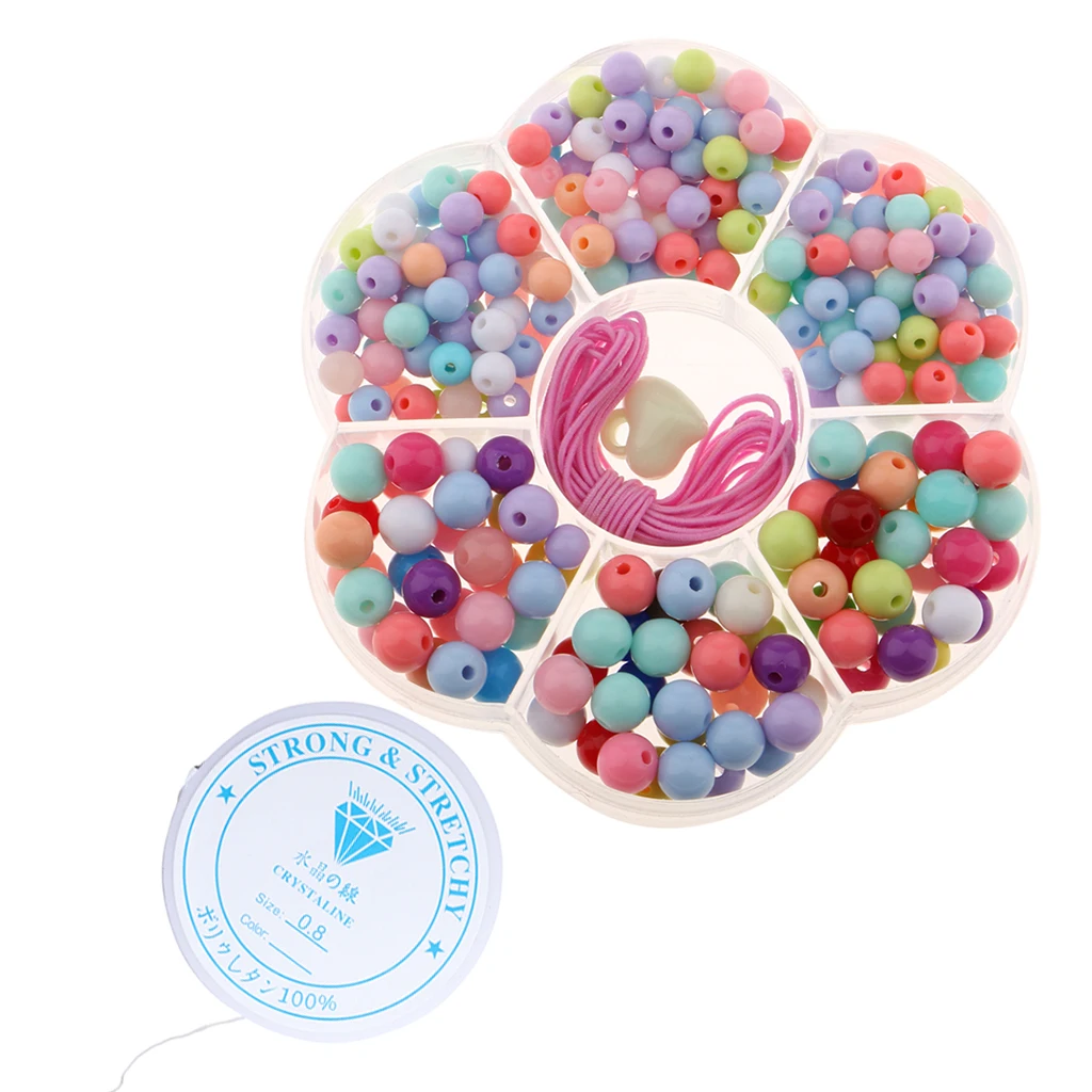 200 Pieces Acrylic Beads Toy Jewelry Making Beads Set Accessories Kids Adults Children Necklace Bracelets Craft DIY Kit