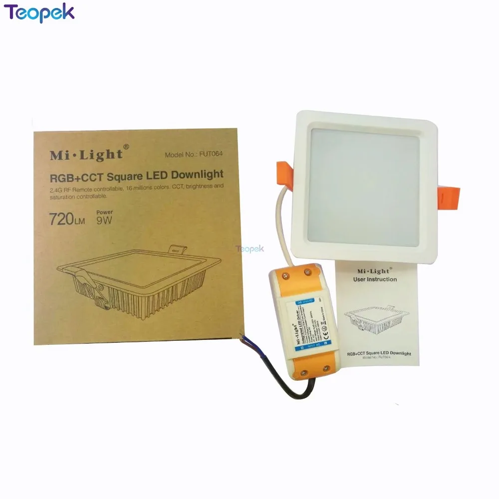 Mi. light 9 Вт RGB + CCT Квадратный светодиодный светильник FUT064 AC100 ~ 240 В FUT089 8-Zone пульт