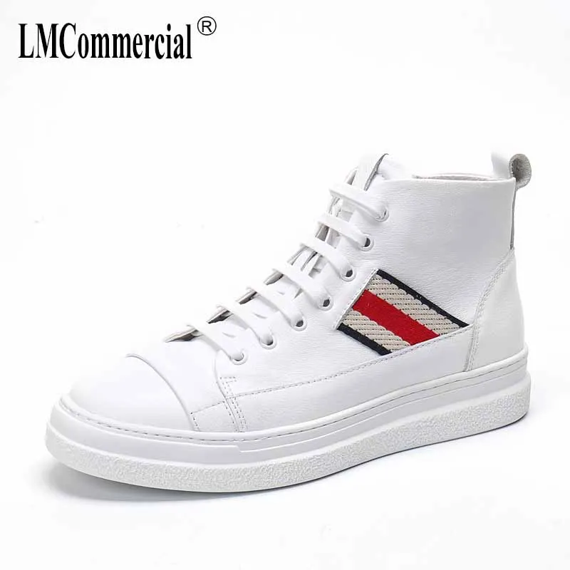 

Real Leather Men's high top shoes spring autumn winter casual boots Korean all-match cowhide breathable Riding boots men British