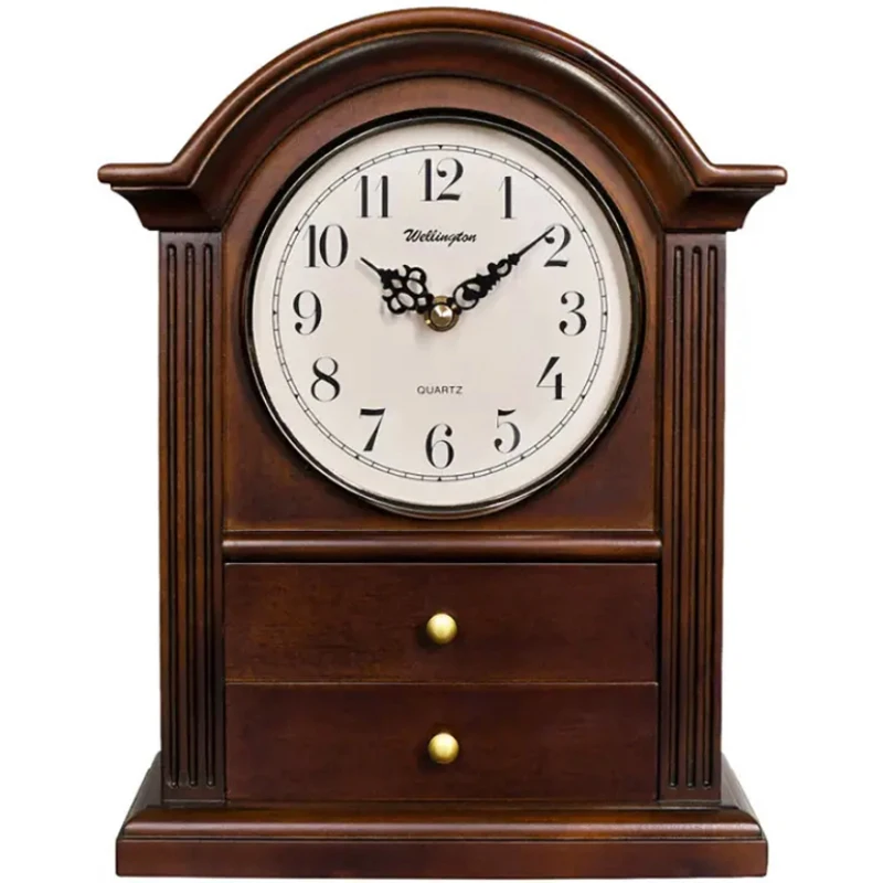 Arch-top Каминные Часы, античный стиль, контейнерные часы с 2 ящиками, деревянный стильный домашний декор, Европейское украшение
