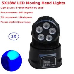 Быстрая доставка светодиодный перемещение головы мыть огни 5X18 Вт RGBWA-UV 6IN1 светодиодный перемещение головы света этапа хорошо для DJ