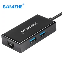 SAMZHE Type C to RJ45+USB 3.0 Port Adapter Converter 30cm Length for Macbook and Computer Peripheral