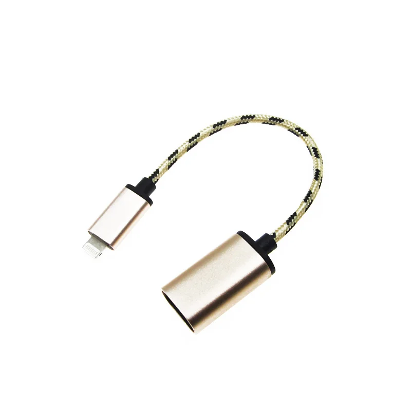 USB 2 узла до 8-Pin Камера Комплект для подключения адаптера OTG кабель для IPad Air 4 мини - Комплект: Gold