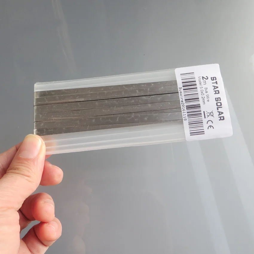 

2 Meters / Lot 5.0x0.2mm solar bus bar wire for PV Ribbon Tabbing wire 10m tab wire