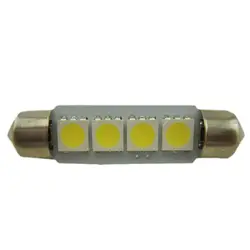 Стайлинга автомобилей DC 12 V 39 мм C5W 4 SMD 5050 светодиодный Белый CANBUS Ошибок автомобилей номерных знаков лампочки Купол гирлянда лампа источник