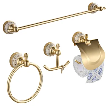 

AUSWIND gold entique bathroom hardware set ceramic decorate wall mounted bathroom hardware set aluminum alloy bathroom accessory