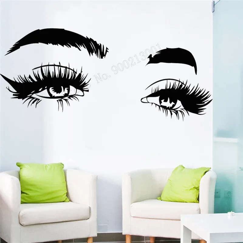 

Wall Art Sticker Make Up Decor Vinyl Poster Removeable Decoration Eyelashes Extensions Mural Beauty Salon Decoration LY378