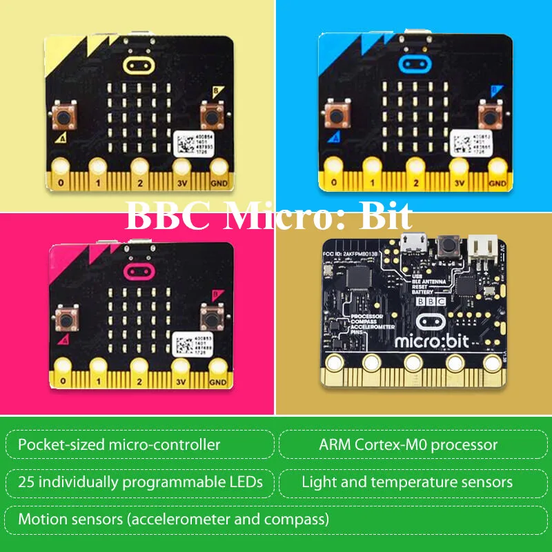 

Elecrow BBC Micro:Bit Micro-Controller with 25 individually-programmable LED Micro Bit Board Motion Sensors for Kids Creative
