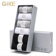2017 Men’s Socks Fashion Business Pure Colored Cotton Socks Spring Summer Moisturizing Sugar Khan Breath Black (6 Pairs / Lot)