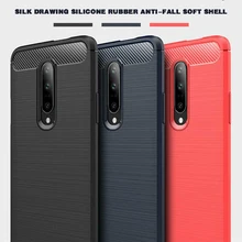 Pohiks Coque For Oneplus 7 Pro Shockproof Slim Carbon Fiber Brushed Soft TPU Phone Case Back Cover For Oneplus 7 7 pro Fundas