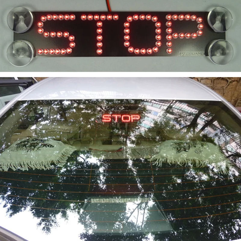 

Universal brake lights LED brake lamp warning light  "stop" sign car light refit additional brake lights free shipping