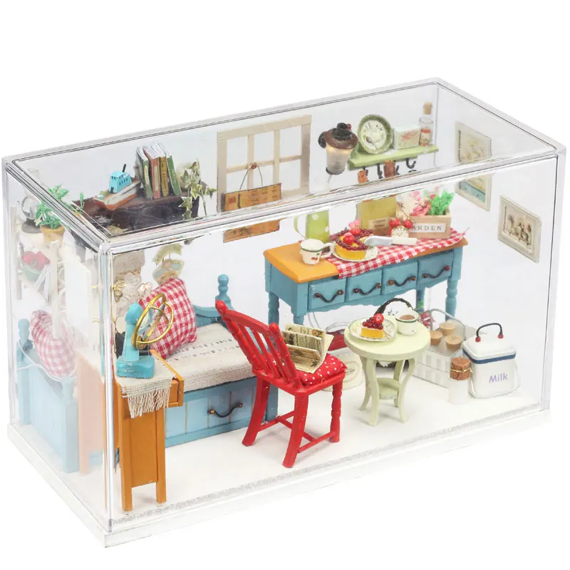 

Sweet Years DIY Puppet House Girl's Flash Bedroom Set up LED Light Toy Assembly Building Model Craft Toy Gifts