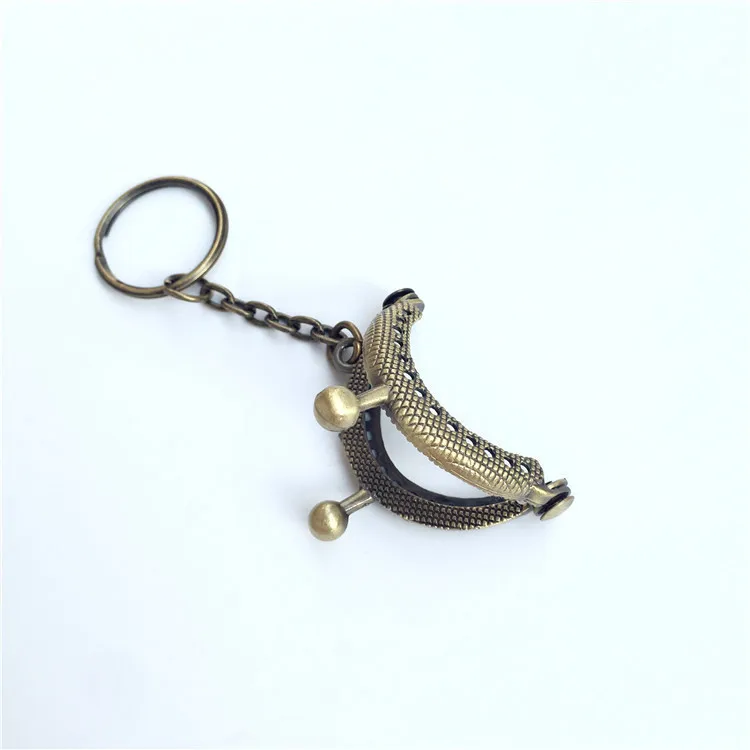 

25pcs 4 CM mini Antique Bronze Metal Purse Frame with keyring for bag handle clutch coin purse clasp wholesale