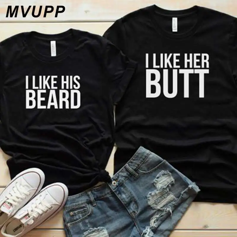 ひげバットのような彼の彼女の男性と女性の Tシャツ夫の妻のカップル服トップス Tシャツファムオルおかしいプラスサイズ白韓国 Tシャツ Aliexpress