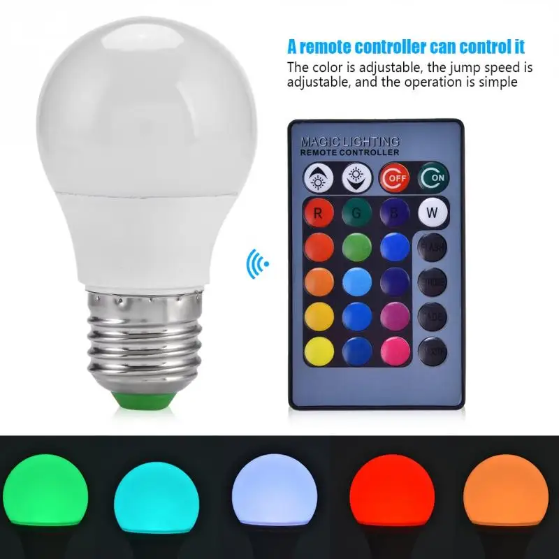 

lampada led E27 RGB Light Bulb Color Changing LED Bulb Home Party LED Lamp with 24 Key Remote Control