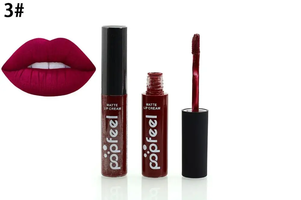 2016-Marca-de-Maquillaje-Impermeable-batom-Tinte-brillo-de-Labios-de-Terciopelo-Rojo-Verdadero-Marr%C3%B3n-Nude (5)