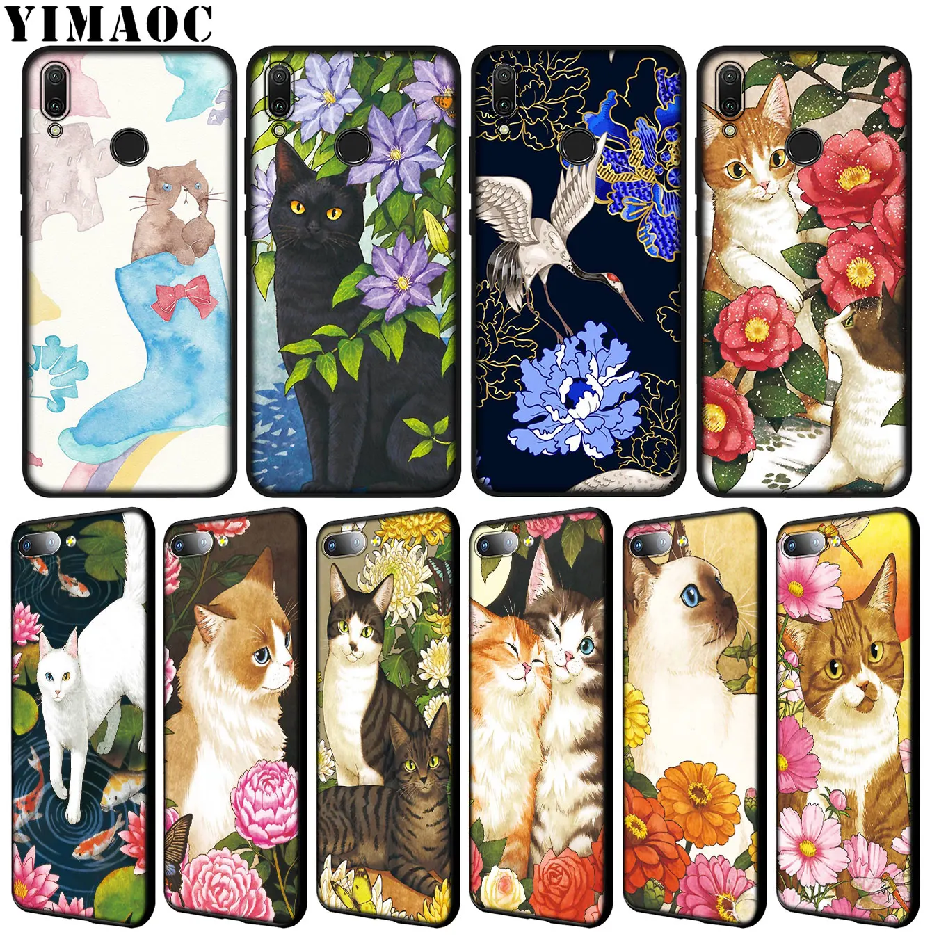 YIMAOC цветок любовь кот прекрасный мяу Мягкий силиконовый чехол для Huawei Y9 Y7 Y6 Prime 2019