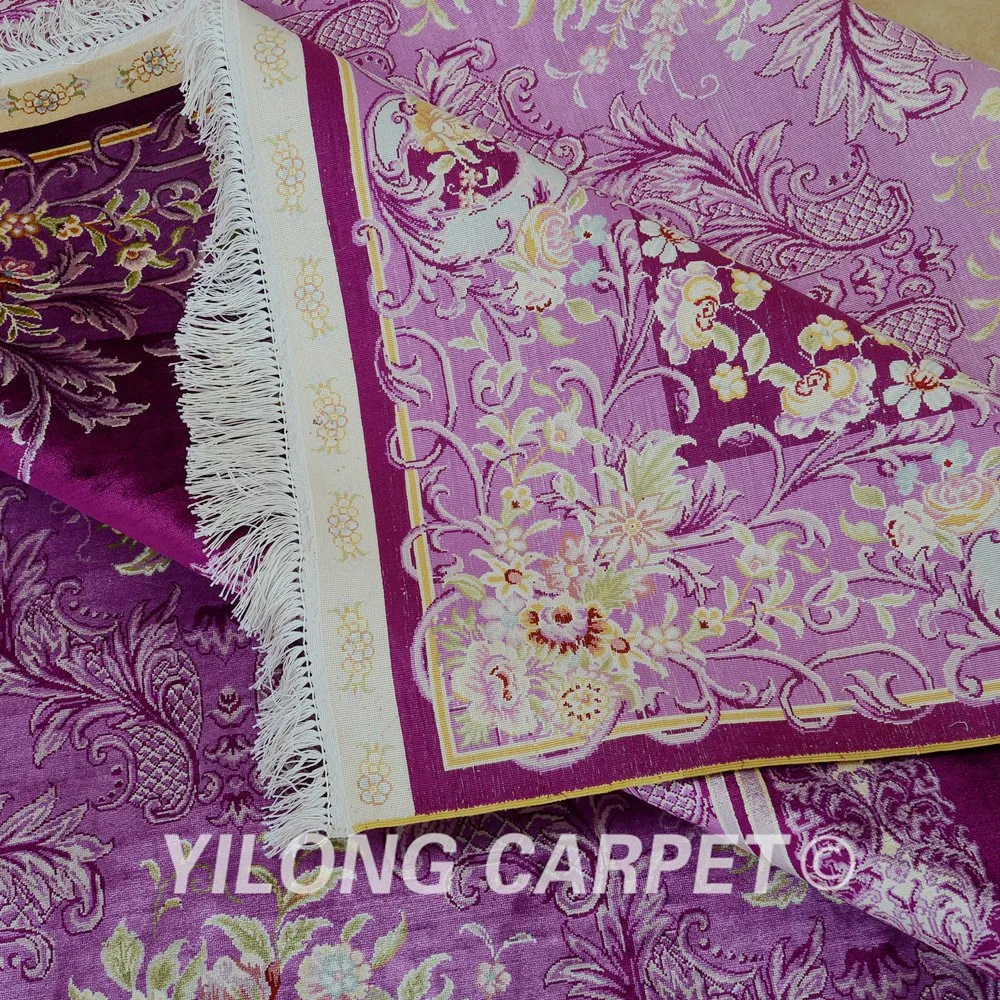 Классический коврик Yilong 8 2 'x 11 48' Vantage Большой античный фиолетовый цветочный