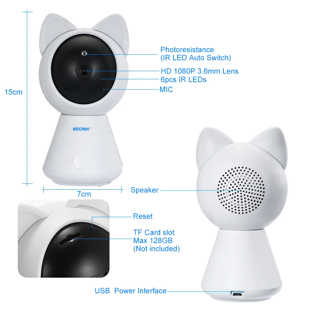 IP камера INQMEGA 1080P HD облачная с поддержкой Wi Fi и функцией автослежения|Камеры