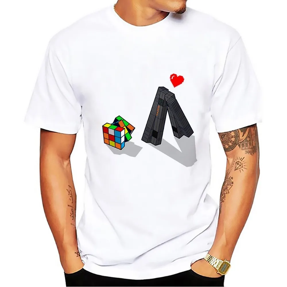 

I AM TARS and rubik's cube funny Interstellar t shirt men new white casual plus size tshirt homme sublimation print t-shirt