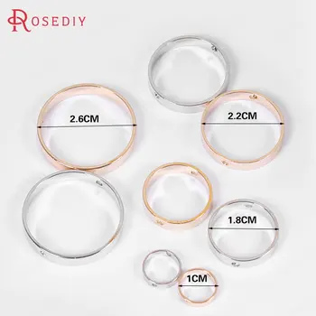 

20PCS 1/1.8/2.2/2.6CM Gold Color Plated Brass Through Hole Round Rings Diy Jewelry Findings Earrings Accessories Wholesale