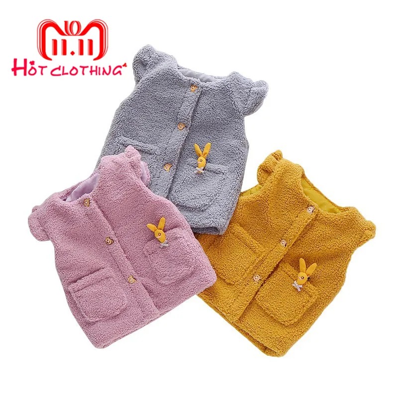 Baby Girls Clothes Faux Fur Vest Coats Winter Warm Waistcoat Sleeveless
