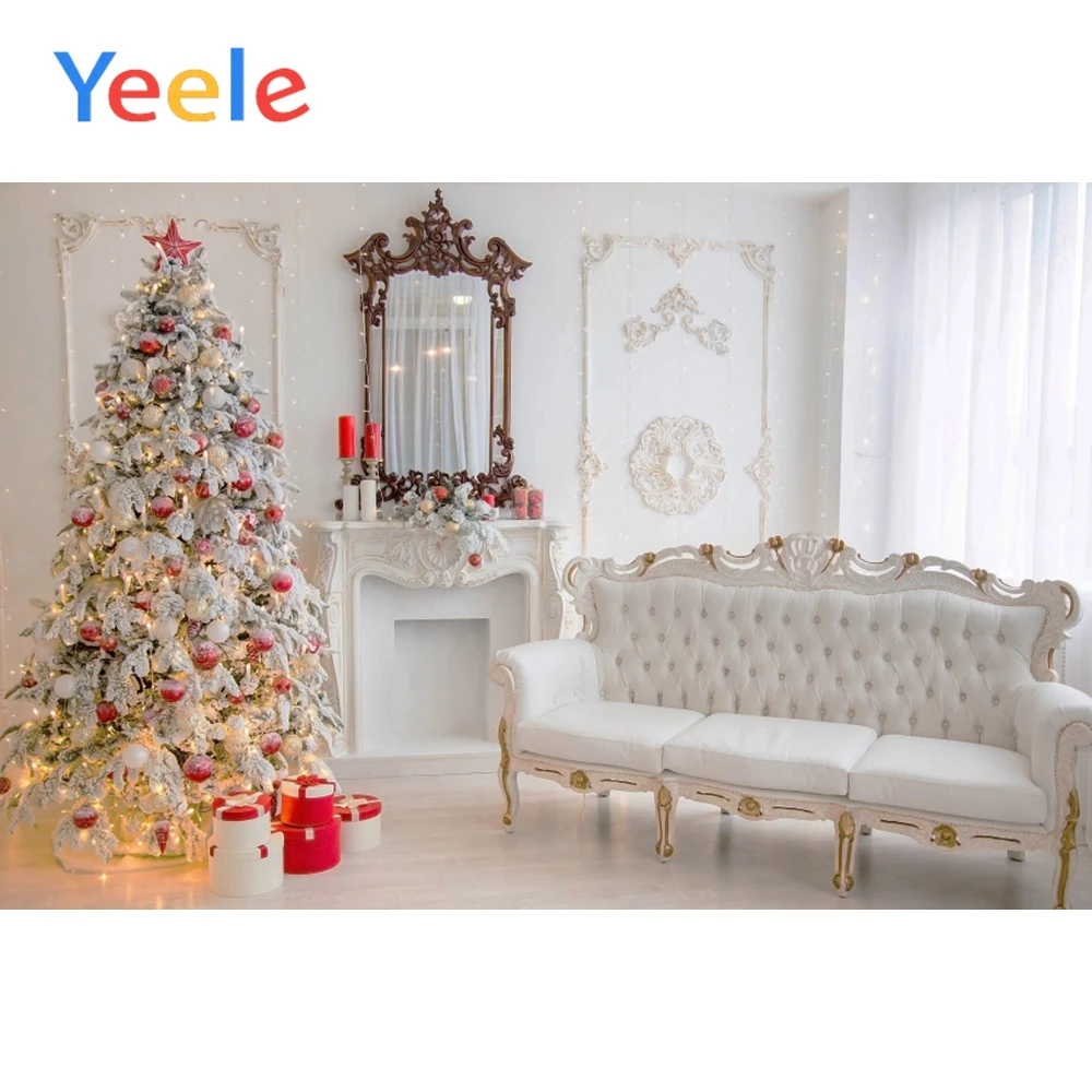 

Yeele Boudoir Interior Fireplace Christmas Background Wall Scene Photography Kid Portrait Photographic Backdrop For Photo Studio