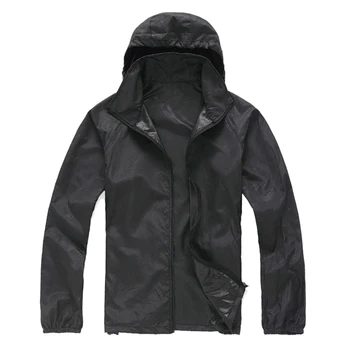 

Outdoor Unisex Cycling Running Waterproof Windproof Jacket Rain Coat -Black