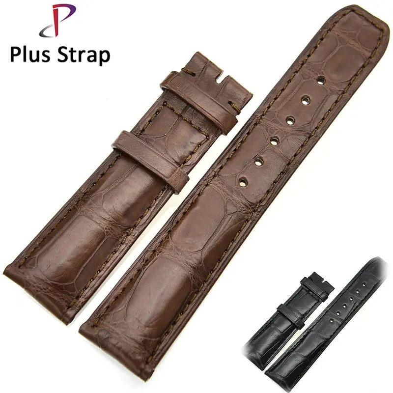 

Plus Strap 20 22 mm Crocodile Skin Genuine Leather Watch Band Replacement Men Watches Strap Women Wristband no Buckle