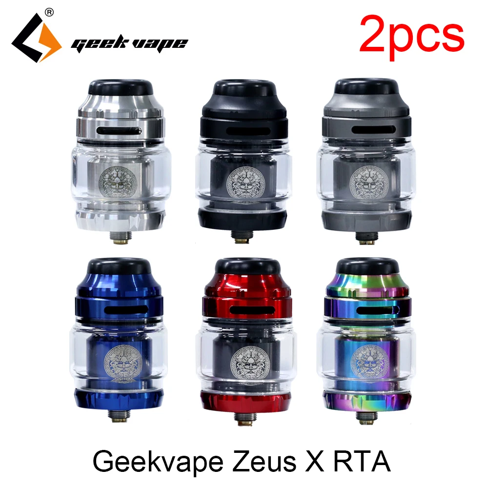 

2pcs/lot vape tank Geekvape Zeus X RTA 4.5ml tank capacity with 810 Delrin drip tip vape atomizer rta fit Drag 2 drag mini