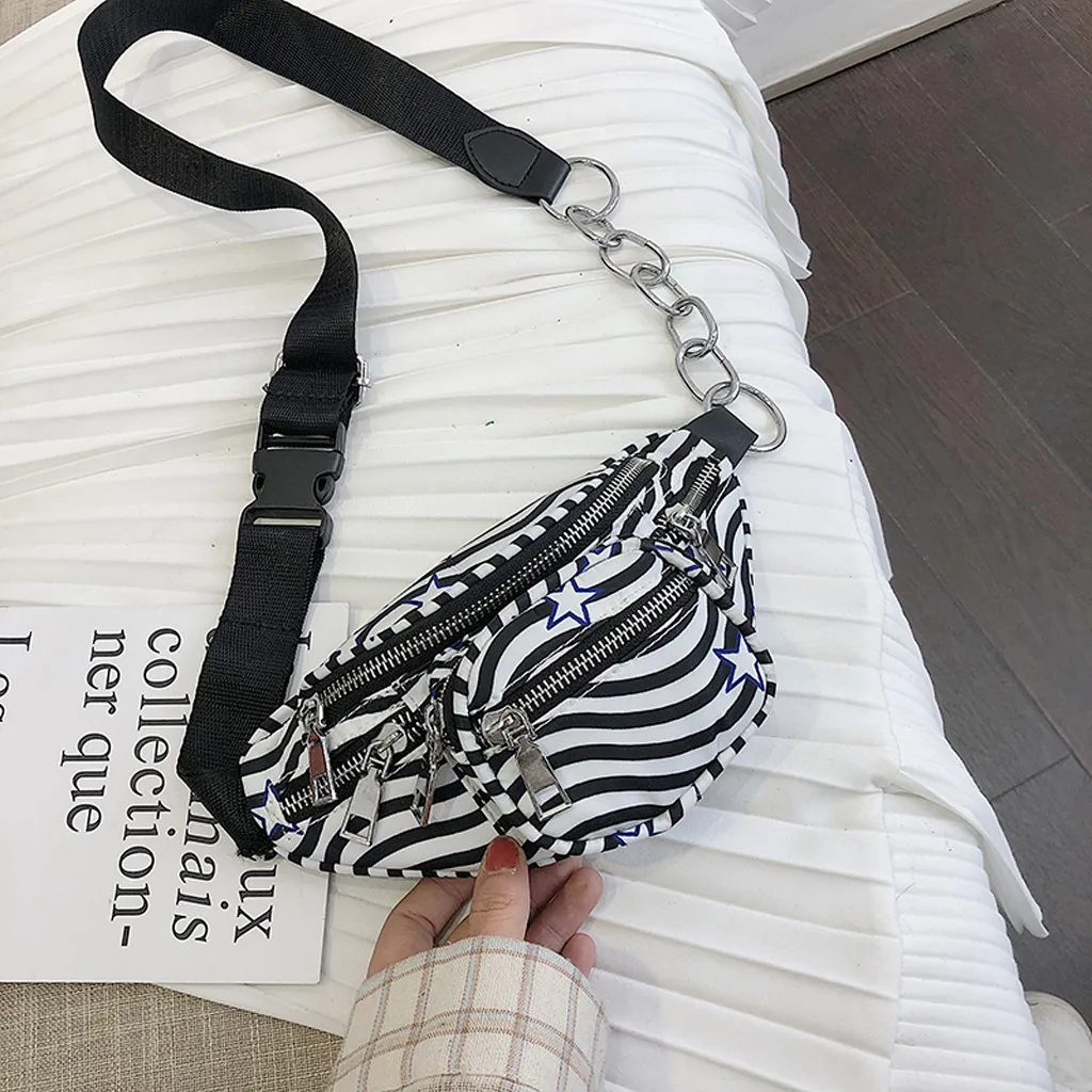 Унисекс женская простая красочная модная спортивная сумка с карманом на талии, полосатая сумка на плечо, сумка высокого качества, оптовая