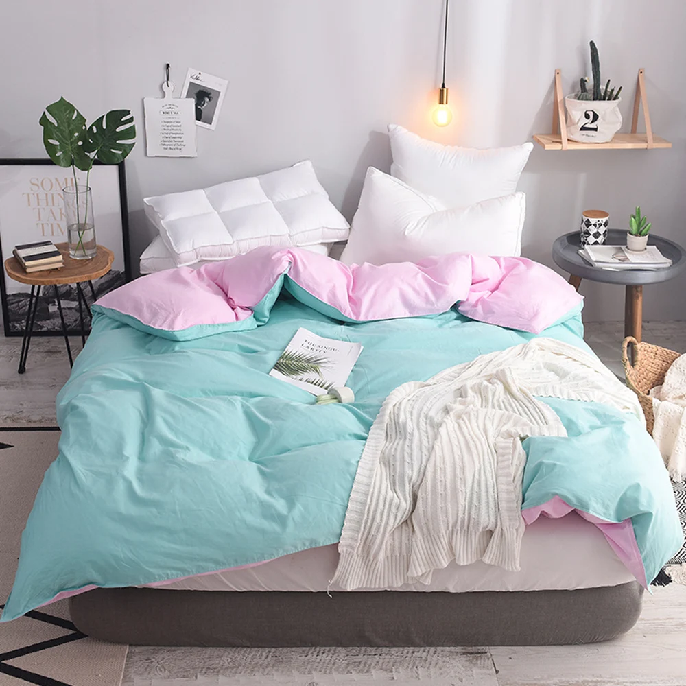 

2018 Fashion Solid Print Twill Only Duvet Cover(No Comforters and Fillers) Combing Cotton Bedlinens Twin Full Queen King Size