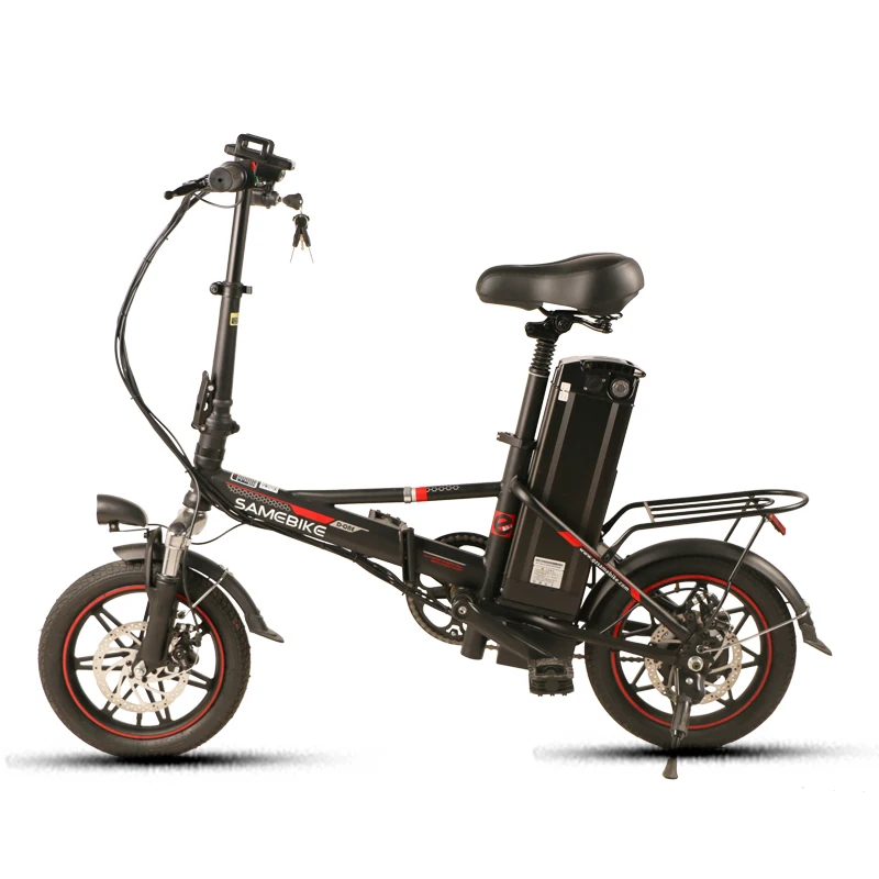 Top Samebike Foldable Aluminium Electronic Bicycle 48V12.5AH Tiires 14” X 1.95” Electric Bike Brushless 2