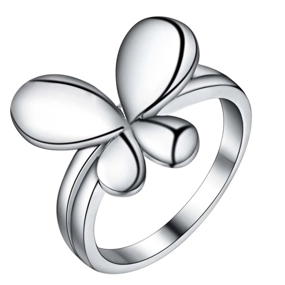 Милое кольцо с бабочкой серебряного цвета Размер 6-9 # модные ювелирные изделия