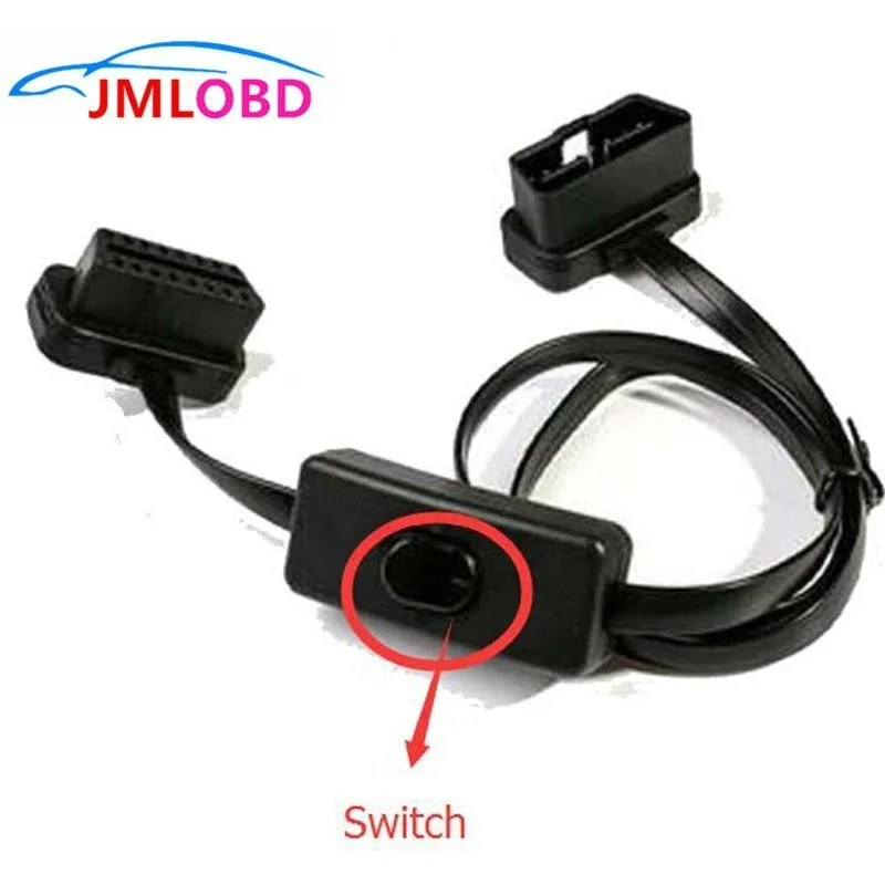 OBD2 инструмент Плоский + тонкий как лапша 60 см OBD 2 OBDII 16Pin мужского и женского пола