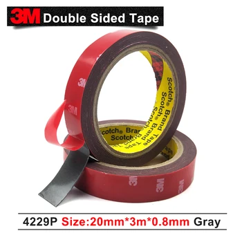 

100% Original Gray Acrylic Foam Adhesive Auto Tape Double Sided 3M car Tape 4229P, 20MMx3M, 1pcs/lot