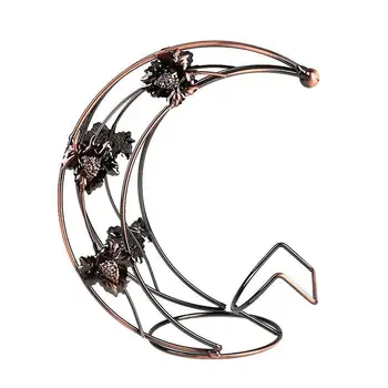 

Best Price Creative Metal Wine Rack Hanging Wine Glass Holder Moon Shape Bar Wine Holder Home Decoration Bar Supplies (Bronze)