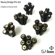 QiCai Ebony Wood Inlay Guitar Bridge Pins with White Pearl or Abalone Color 6 Design Available sell by 1 set of 6 QiCai Ebony Wood Inlay Guitar Bridge Pins with White Pearl or Abalone Color 6 Design Available sell by 1 set of 6