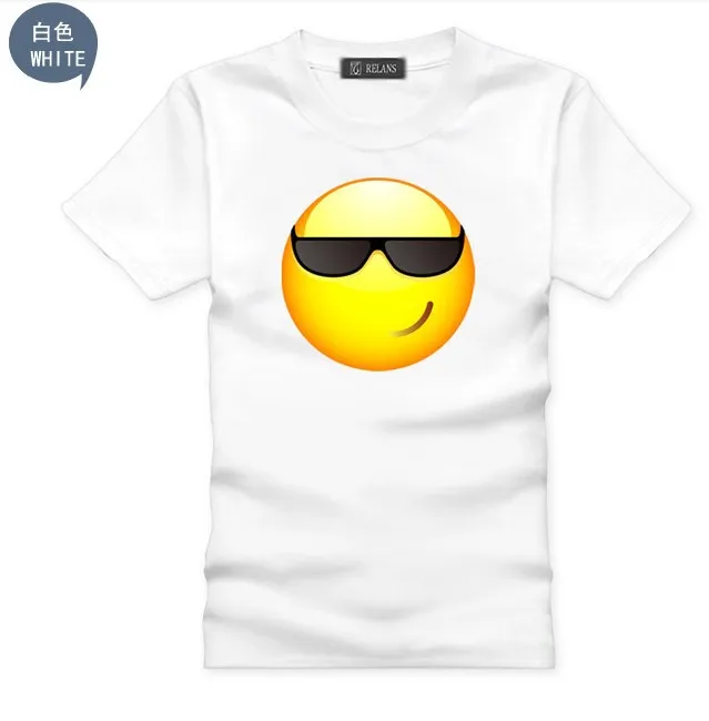 2015 New Fashion 3D Emoji Shirt White Black Short Shirt Casual Tops