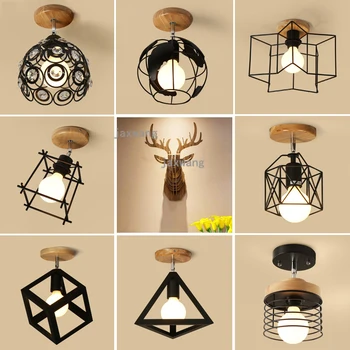 

American Iron Ceiling Light Loft Decor Living Room Aisle Led Ceiling Light Creative Decor Into Foyer Ceiling Lamp Reading Study