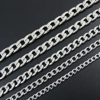 

10meters 3/4/5/6/7mm 316L Stainless Steel Curban Chain Necklace Fashion Jewelry Accessories