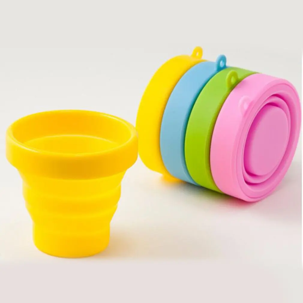 Portable Silicone Telescopic Drinking Cup Collapsible Folding Cup Home Office Outdoor Travel Camping 201-300ml Capacity