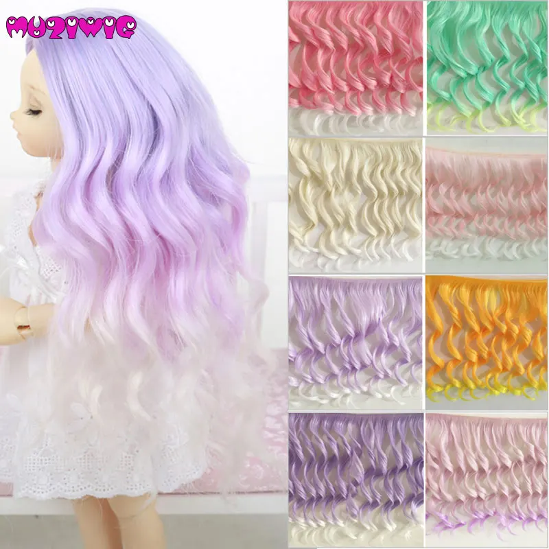 

1pcs 15/25*100cm High Temperature Fiber Fashion Big Wave Curly Doll Hair Extensions for DIY 1/3 1/4 1/6 BJD SD Doll Wigs