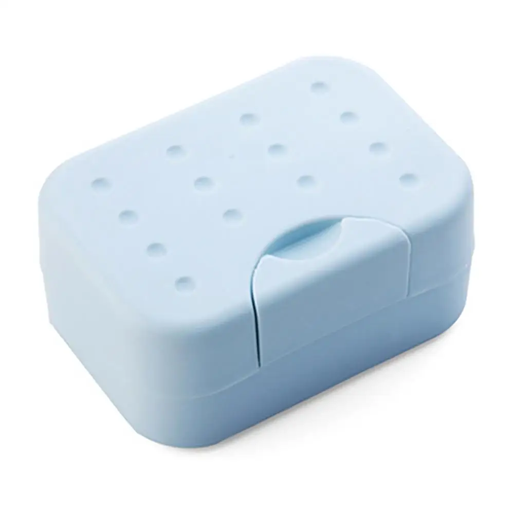 Portable Sealed Waterproof Soap Holder Sponge Soap Dish Box With Lid Bathroom Travel Soap Dish Box Holder Hygienic Easy To Carry - Цвет: Синий